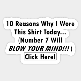 Viral Shirt - Click Here! dark text Sticker